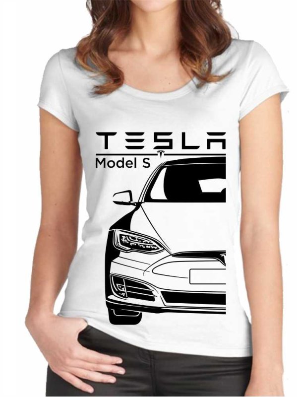 Tesla Model S Facelift Damen T-Shirt