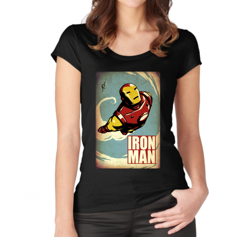 Iron Man Flying Koszulka Damska