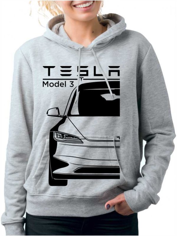 Tesla Model 3 Facelift Női Kapucnis Pulóver