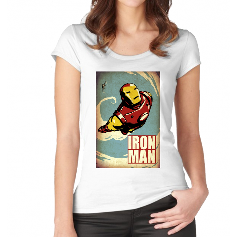 Iron Man Flying Koszulka Damska