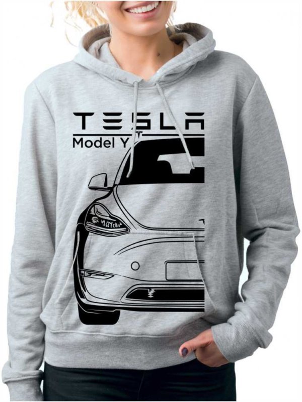 Tesla Model Y Ženski Pulover s Kapuco
