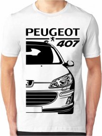 S -40% White Peugeot 407 Férfi Póló