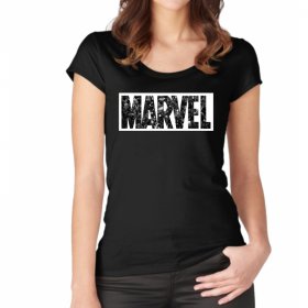 Marvel Čierno Bieli Dámske Tričko