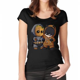 Groot & Batman Дамска тениска
