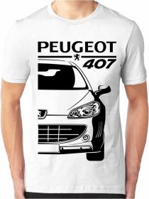 XL -40% White Peugeot 407 Coupe Koszulka męska
