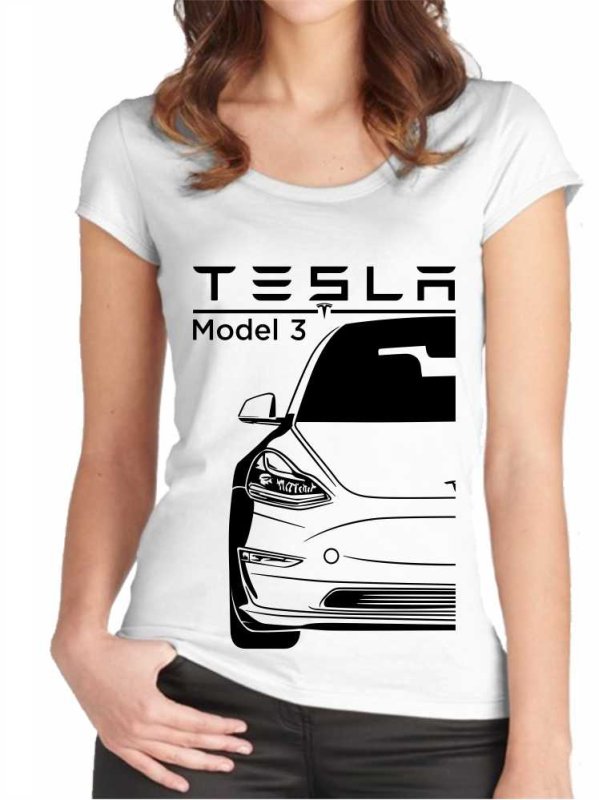 Tesla Model 3 Moteriški marškinėliai