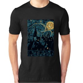 Hogwarts Van Gogh Moška Majica