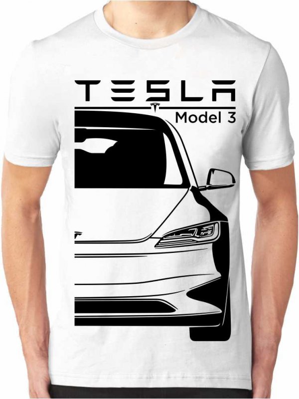 Tesla Model 3 Facelift Pánske Tričko