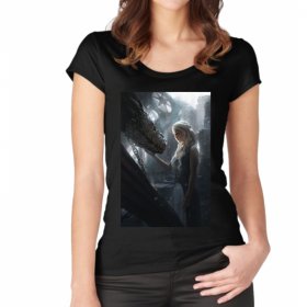 Daenerys and Dragon Дамска тениска