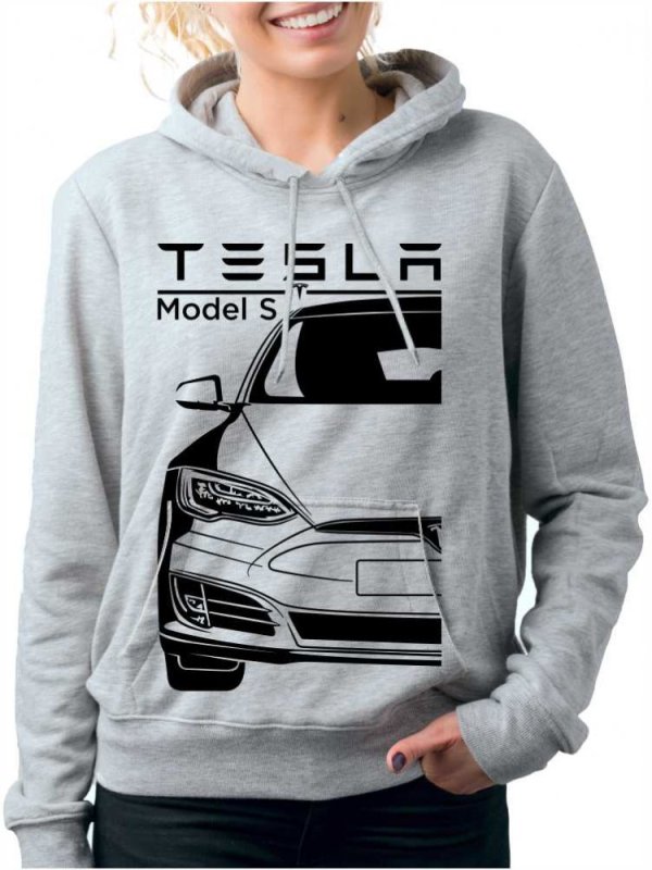Tesla Model S Facelift Ženski Pulover s Kapuco