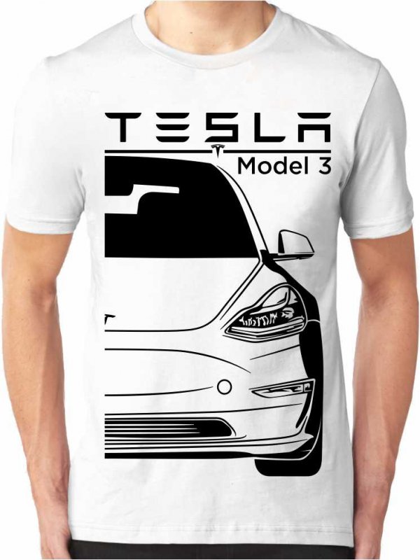 Tesla Model 3 Pánske Tričko