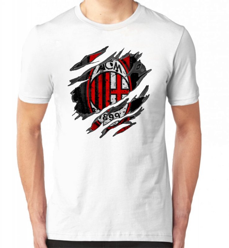 AC Miláno Ανδρικό T-shirt ⠀ - Χρώμα: Λευκό, Μέγεθος: 3XL