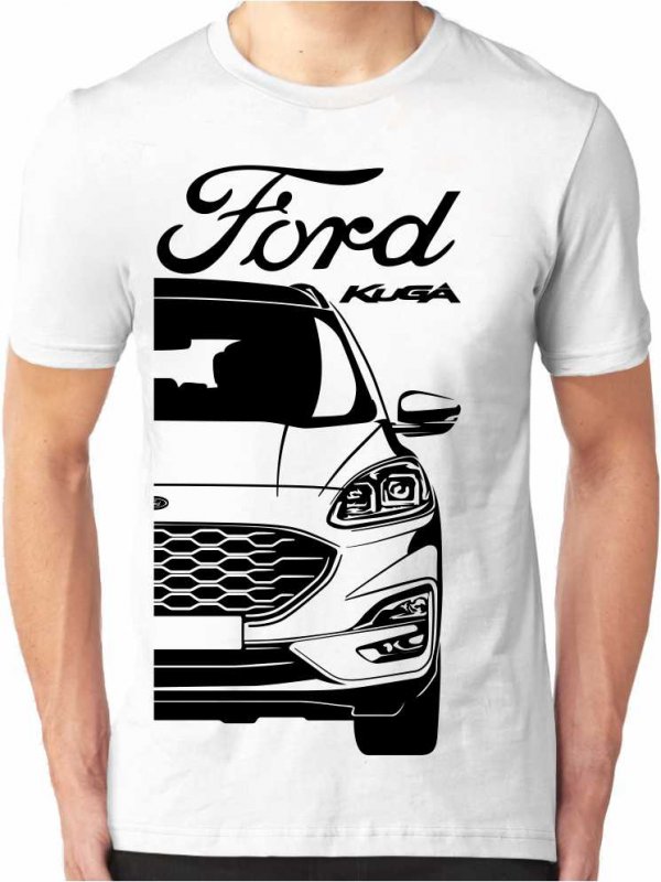 T-shirt pour hommes XL -35% Ford Kuga Mk3 - Couleur: Blanc, Taille: XL